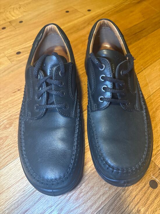 ECCO Seawalker Tie Black Leather Walking Shoes Comfort Travel Mens EU 44 main image 9